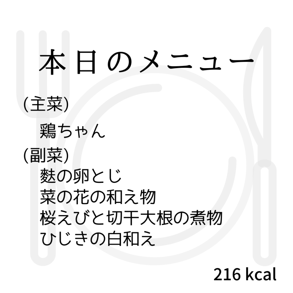 本日のメニューまとめday7