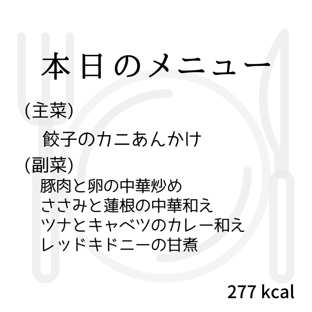 本日のメニューまとめday37