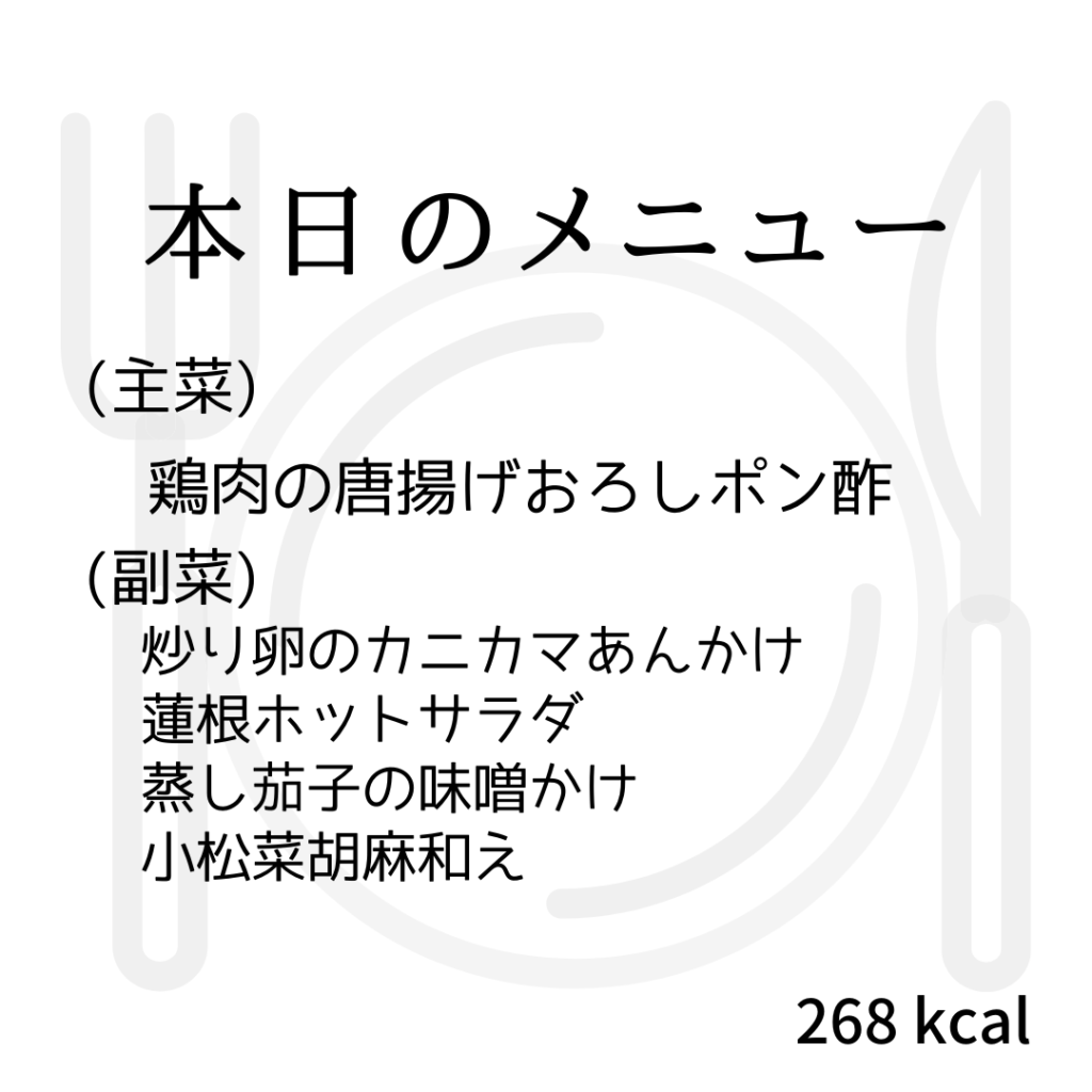 本日のメニューまとめday39