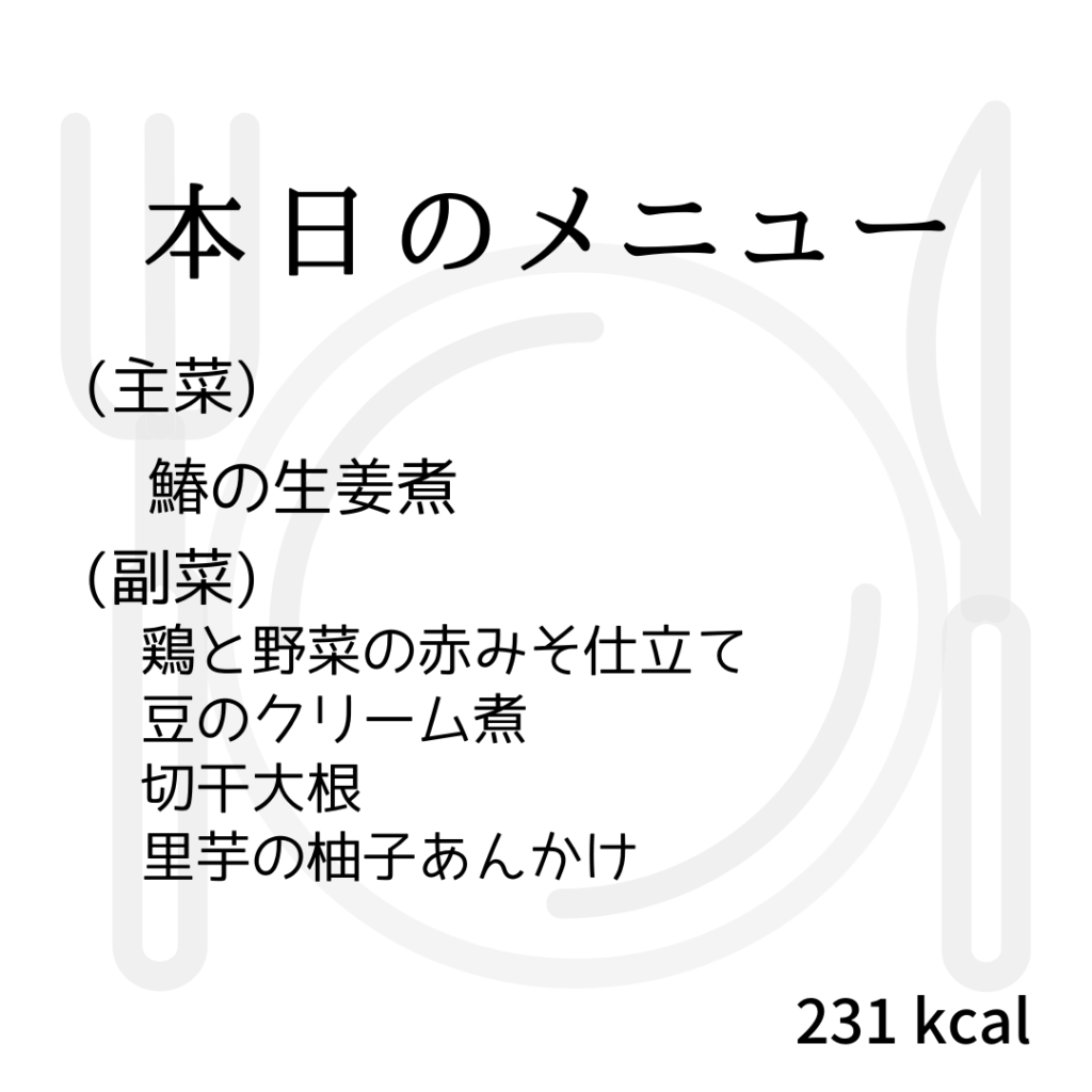 本日のメニューまとめday63