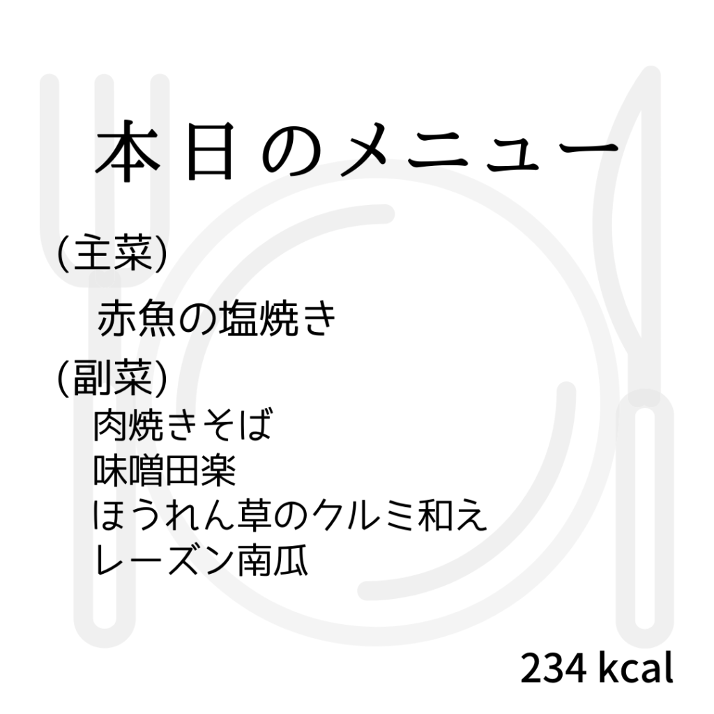 本日のメニューまとめday64