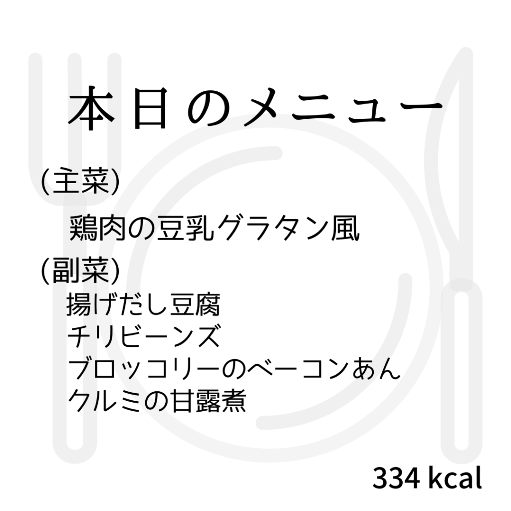 本日のメニューまとめday50